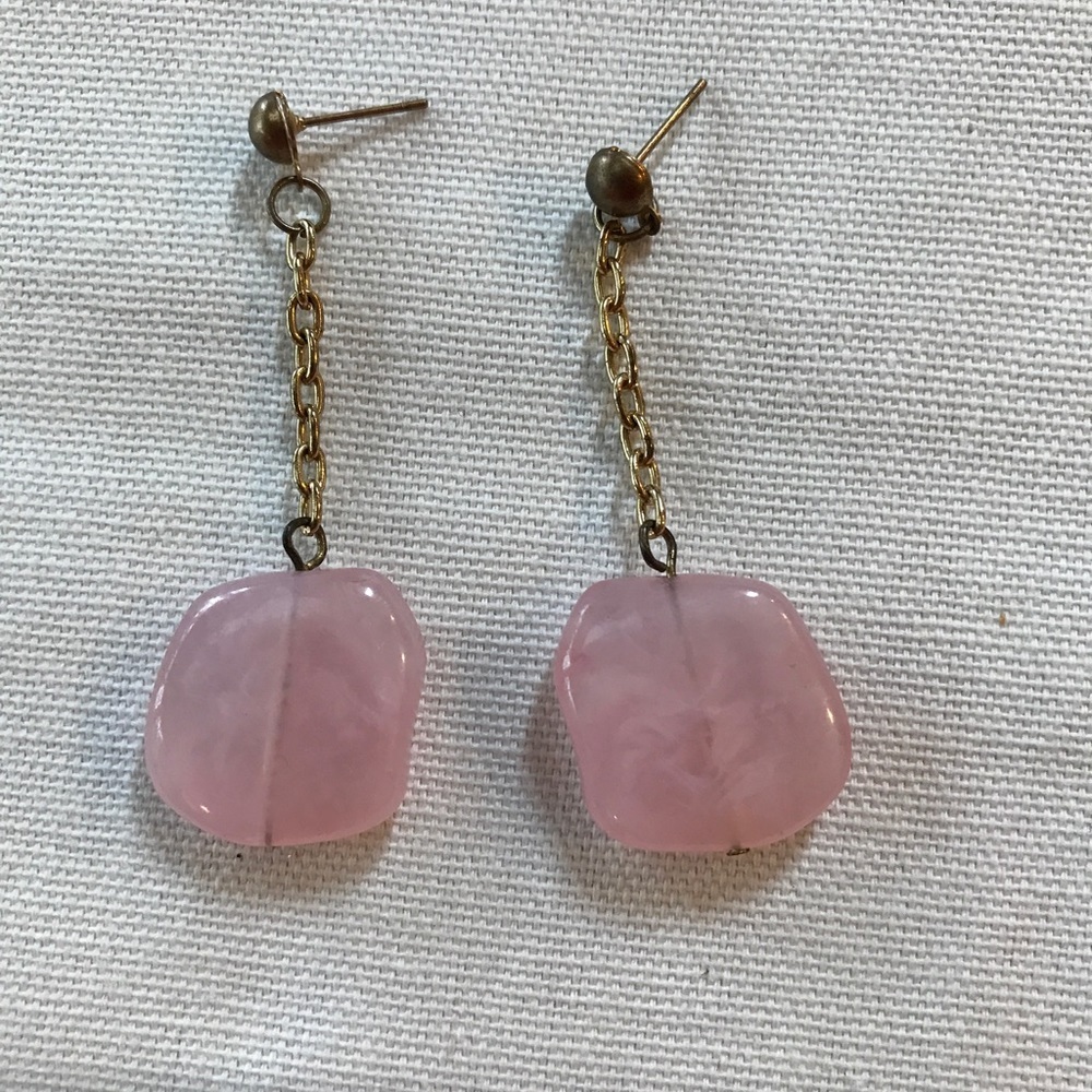 Vintage pink natural stone Earrings